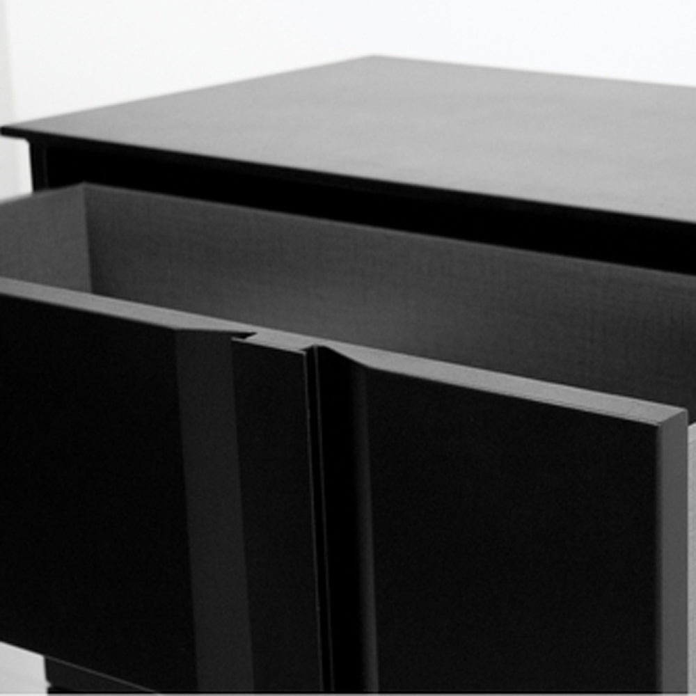 Carbon Night Table by Mobital, showing closeup view of carbon night table in live shot.