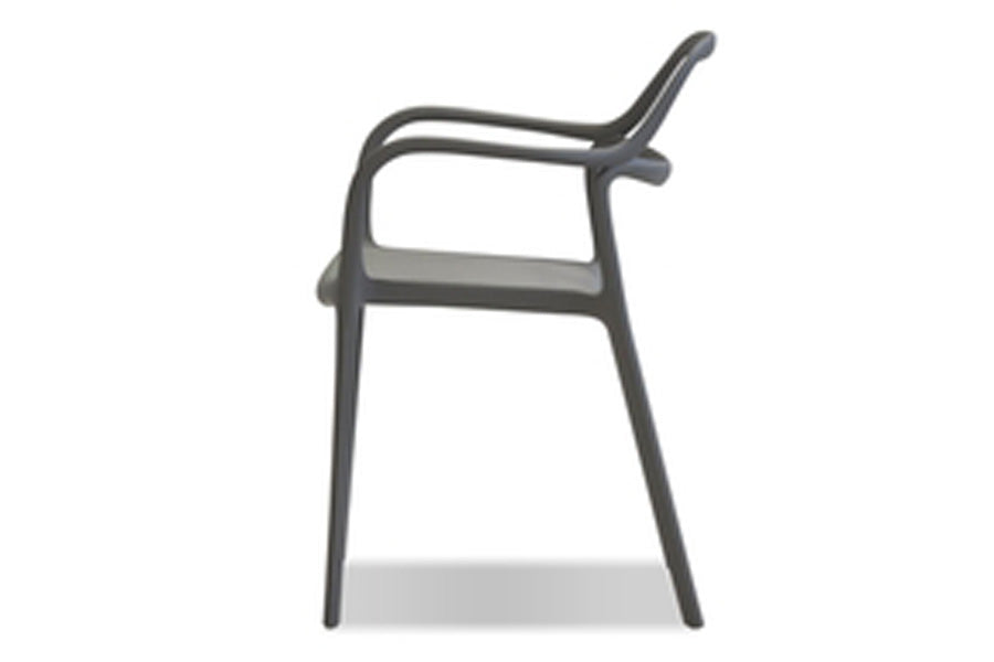 Chewie Stackable Armchair by Mobital, showing side view of chewie stackable armchair.