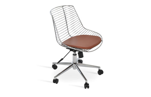 Tiger Office Chair by SohoConcept - Chrome, Chrome, Cinnamon PPM-FR.