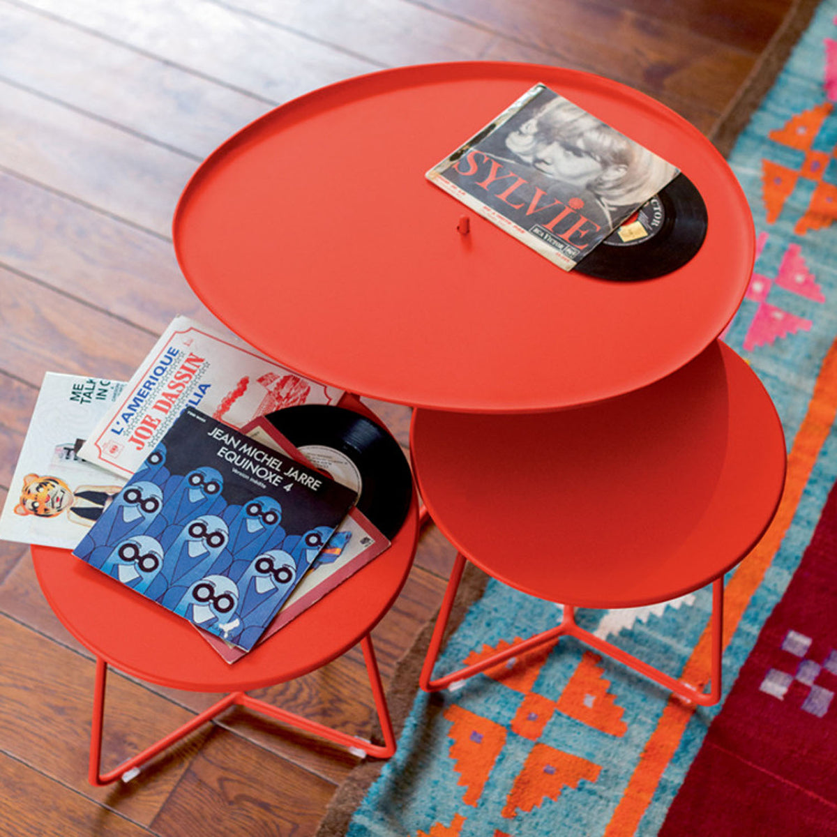 Cocotte Low Table with Removable Tray by Fermob, showing cocotte low table with removable tray in live shot.