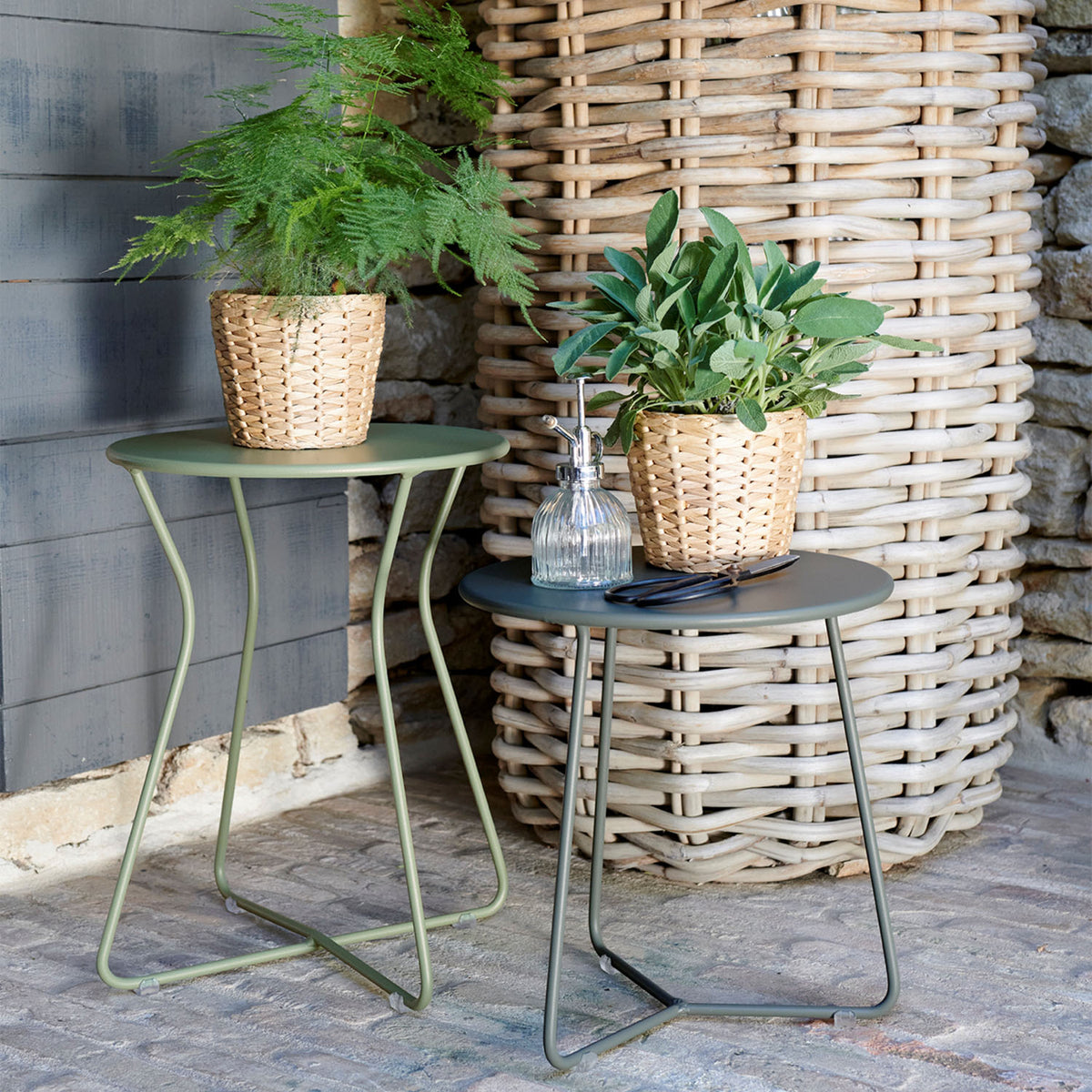 Cocotte Stool by Fermob, showing cocotte stool in live shot.