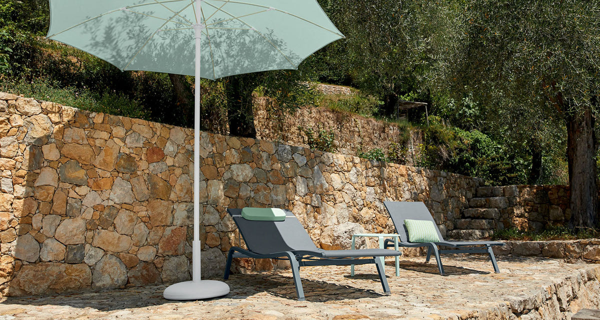 Color Mix Outdoor Headrest by Fermob, showing color mix outdoor headrest in live shot.