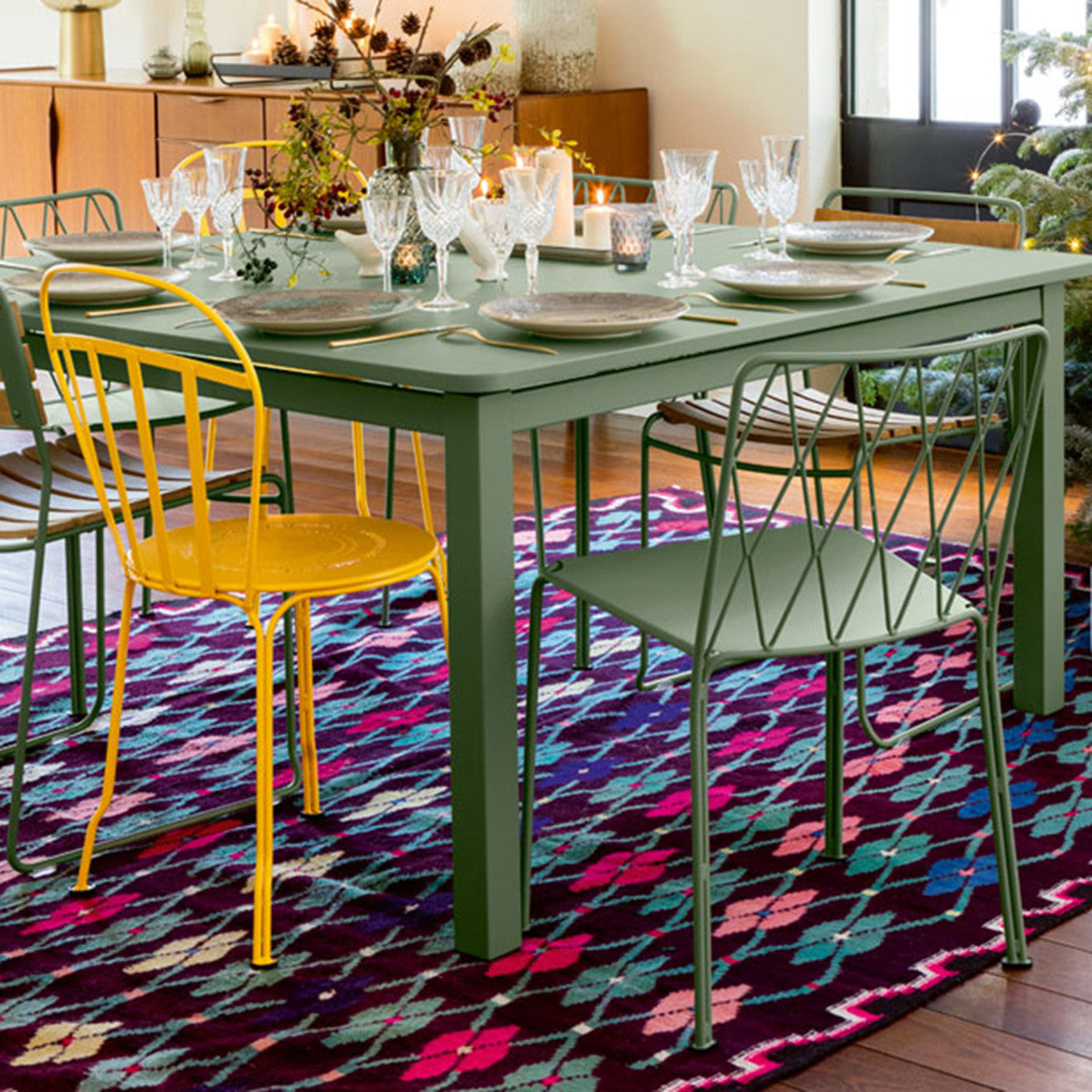 Craft Dining Table by Fermob, showing craft dining table in live shot.
