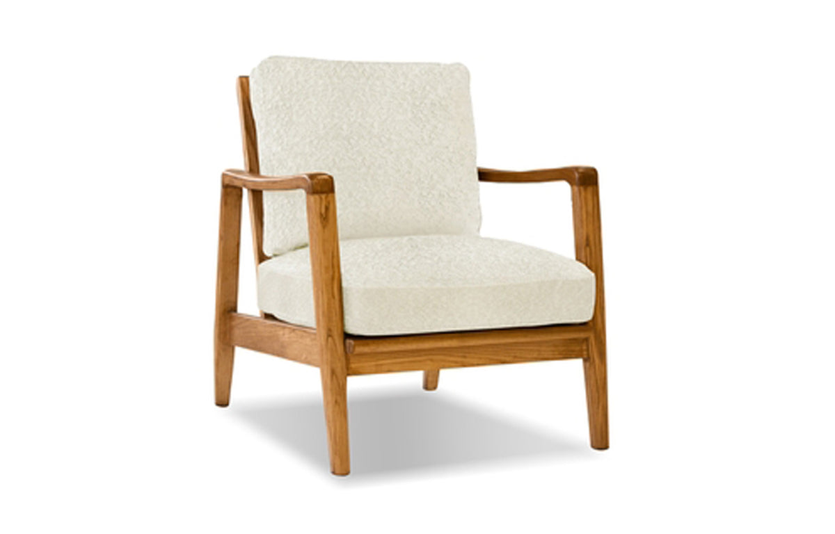 Craftsman Occasional Chair by Mobital - Natural Ash Wood/Cream bouble Fabric.