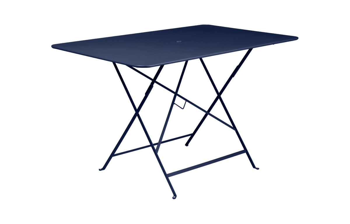 Bistro Table by Fermob - 46" Rectangular, Deep Blue (matte textured).