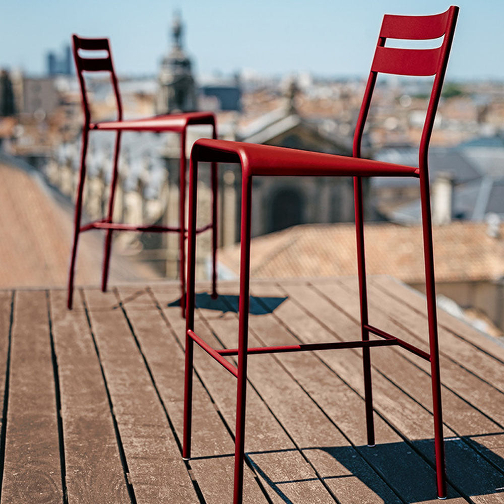 Facto High Stool by Fermob, showing facto high stool in live shot.