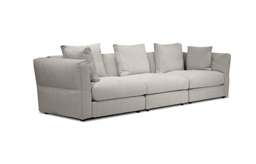 Flex Sofa by Mobital - Ivory Fabric, 3-seater.