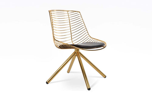 Tiger Stick Swivel Chair by SohoConcept - Gold Finish, Gold Finish, Black PPM-FR.