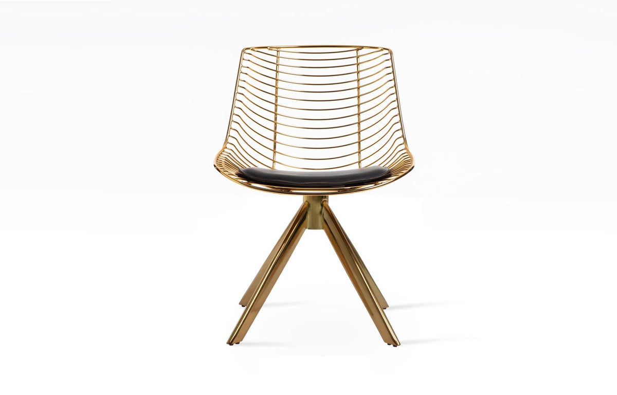 Tiger Sword Swivel Chair by SohoConcept - Gold Finish, Gold Finish, Black PPM-FR.