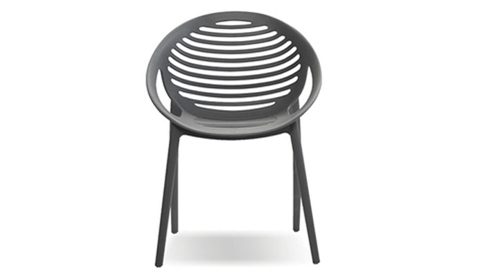 Gravely Stackable Armchair by Mobital, showing front view of gravely stackable armchair.