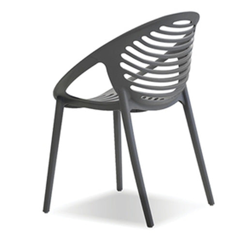 Gravely Stackable Armchair by Mobital, showing side view of gravely stackable armchair.