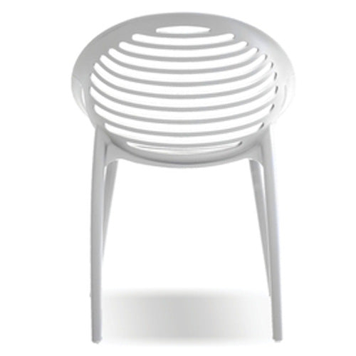 Gravely Stackable Armchair by Mobital, showing back view of gravely stackable armchair.