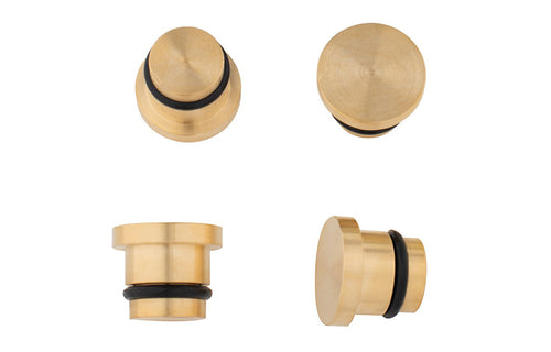 Stacking Brass Cap by Nuevo, showing stacking brass cap.