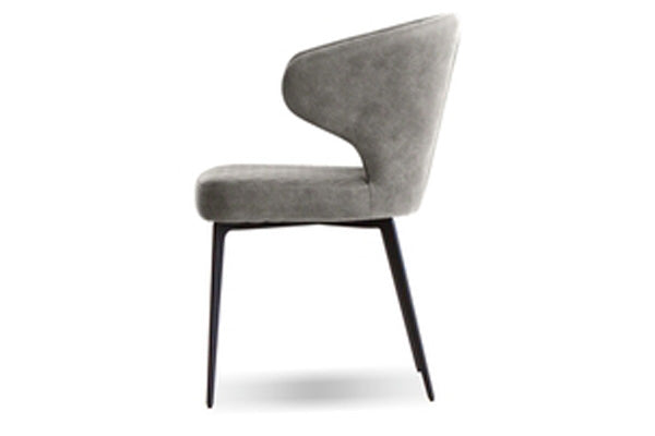 Hug Dining Chair by Mobital, showing side view of hug dining chair.