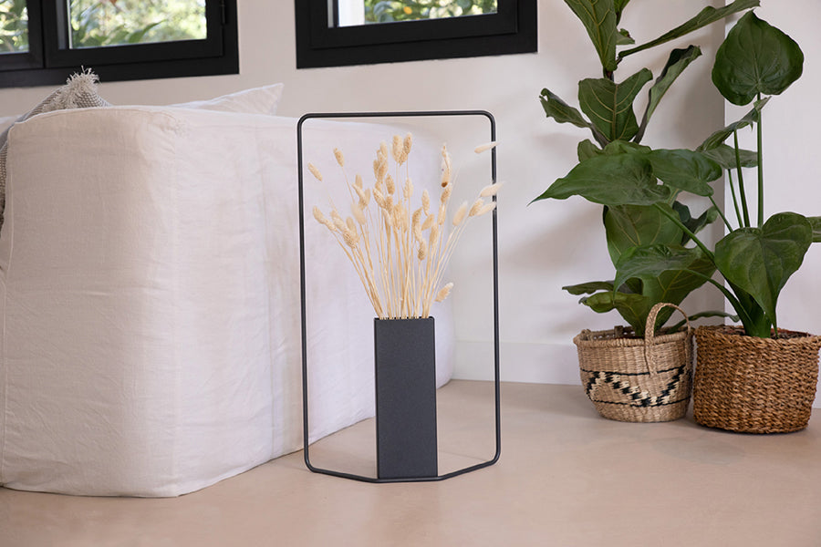 Itac Vase by Fermob, showing itac vase in live shot.