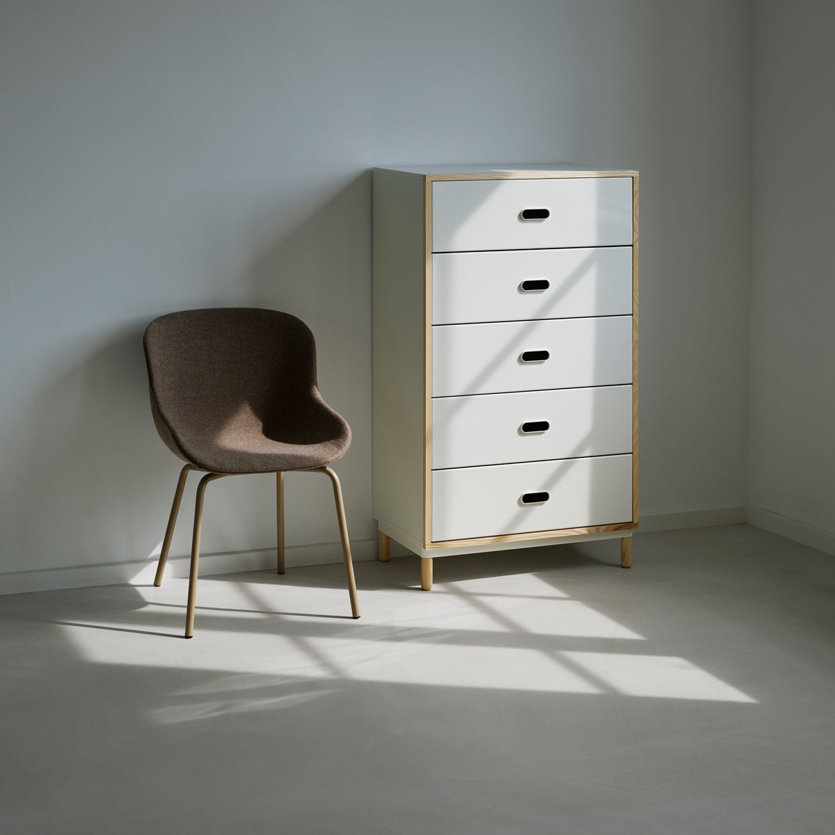 Kabino Dresser by Normann Copenhagen, showing kabino dresser in live shot.