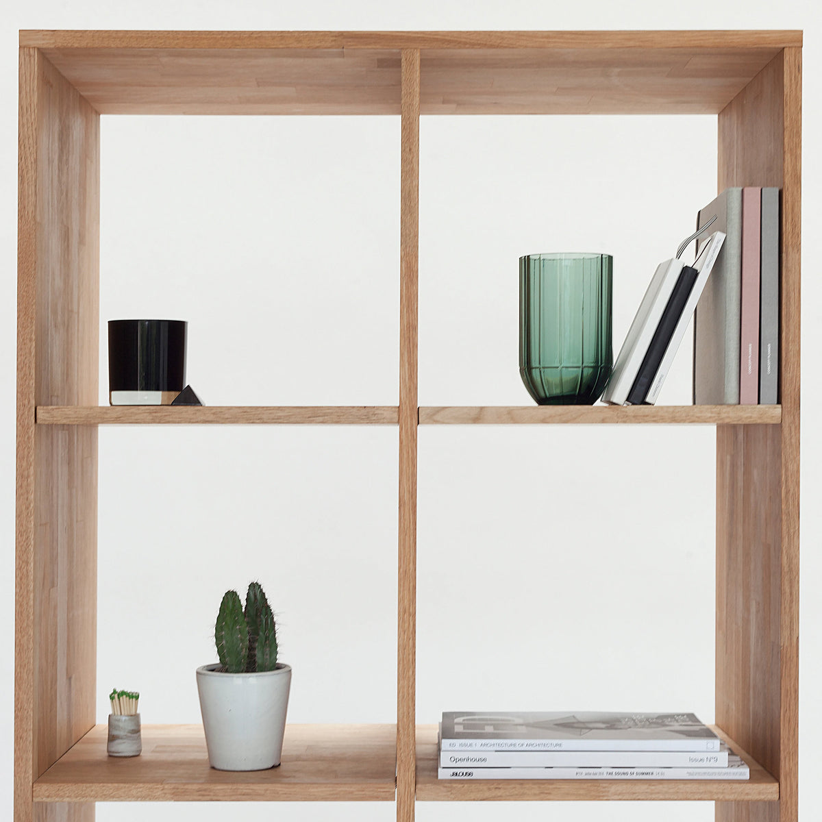 LAX 2x5 Bookcase by MASHstudios, showing closeup view of 2x5 bookcase in live shot.