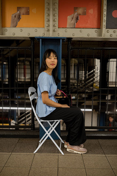 La Mome Chair by Fermob, showing la mome chair in live shot.