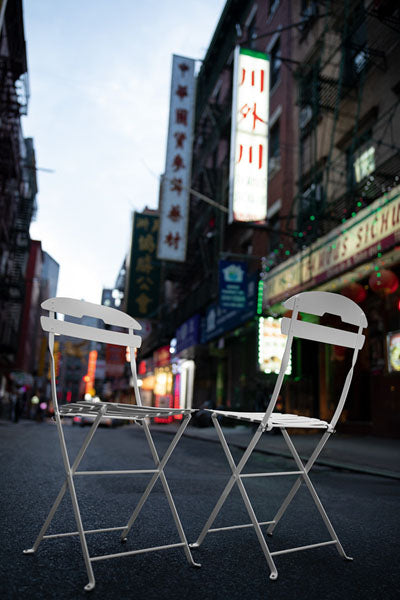 La Mome Chair by Fermob, showing la mome chair in live shot.