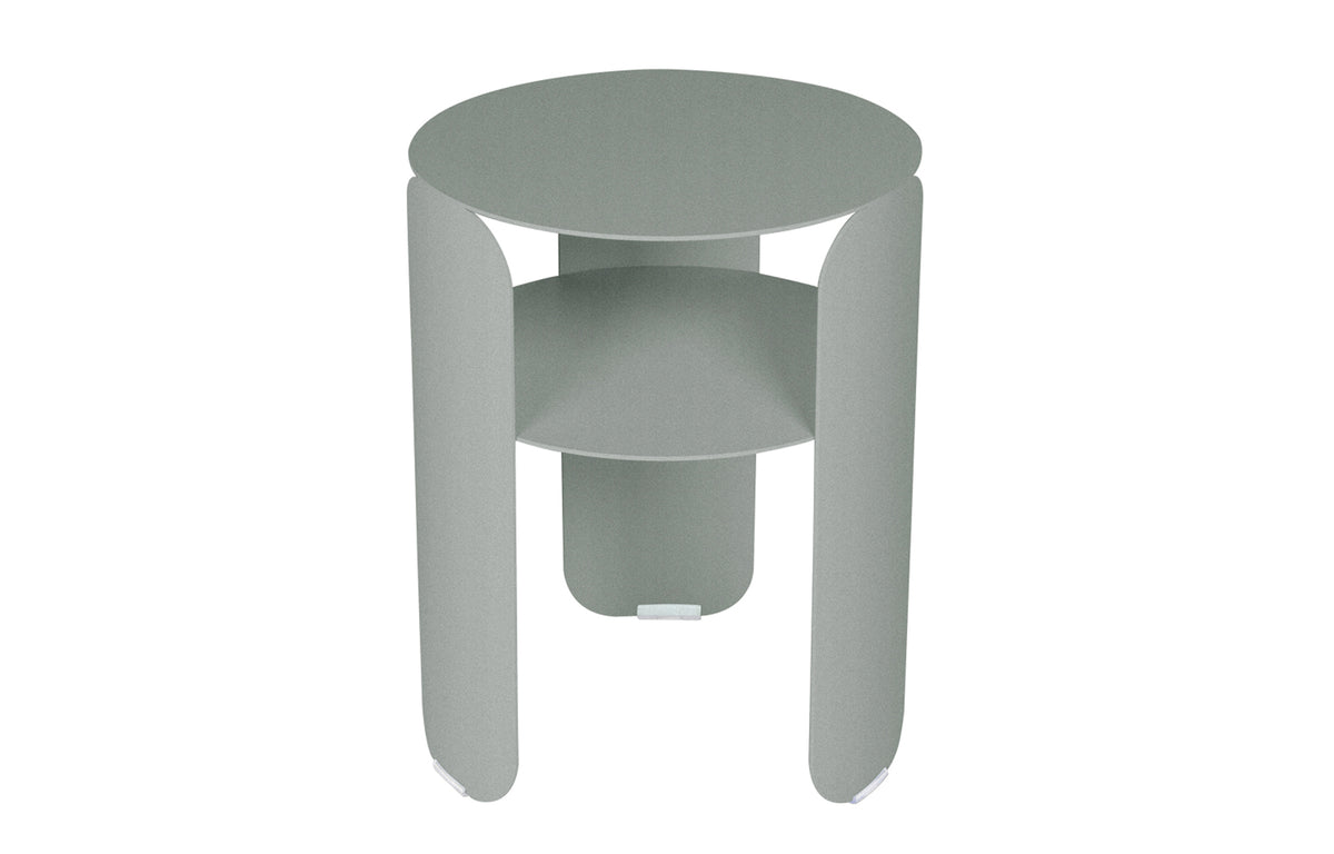 Bebop Side Table with Shelf by Fermob - Lapilli Grey.