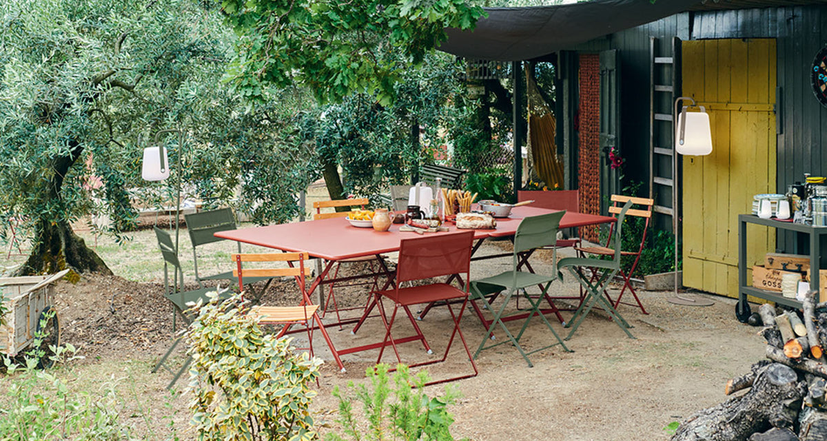 Latitude Side Chair by Fermob, showing latitude side chair in live shot.