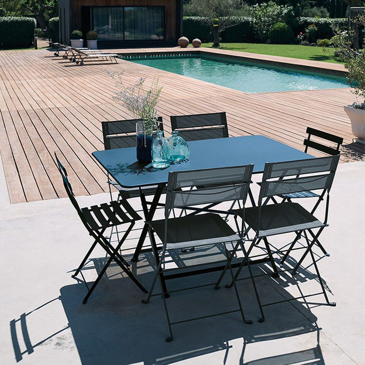 Latitude Side Chair by Fermob, showing latitude side chair in live shot.