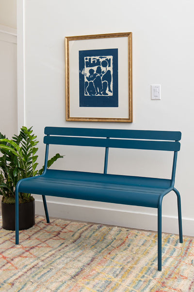 Luxembourg 2 Seater Bench by Fermob, showing luxembourg 2 seater bench in the live shot.