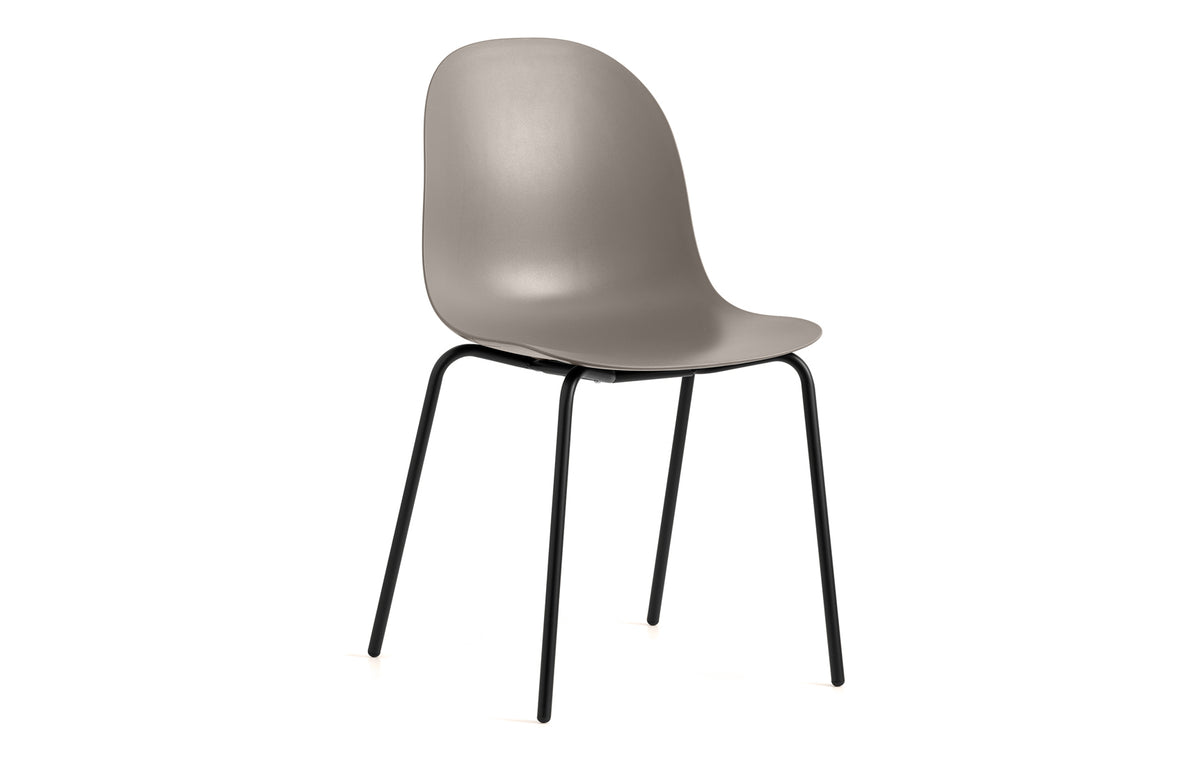 Academy Metal Frame Chair by Connubia - Matt Black Frame + Matt Taupe Seat.