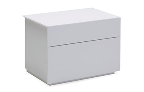 Vex Night Table by Mobital - Matte White, 2-Drawer.