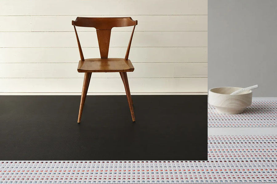 Mini Basketweave Woven Floor Runner rug by Chilewich, showing mini basketweave woven floor runner rug in live shot.