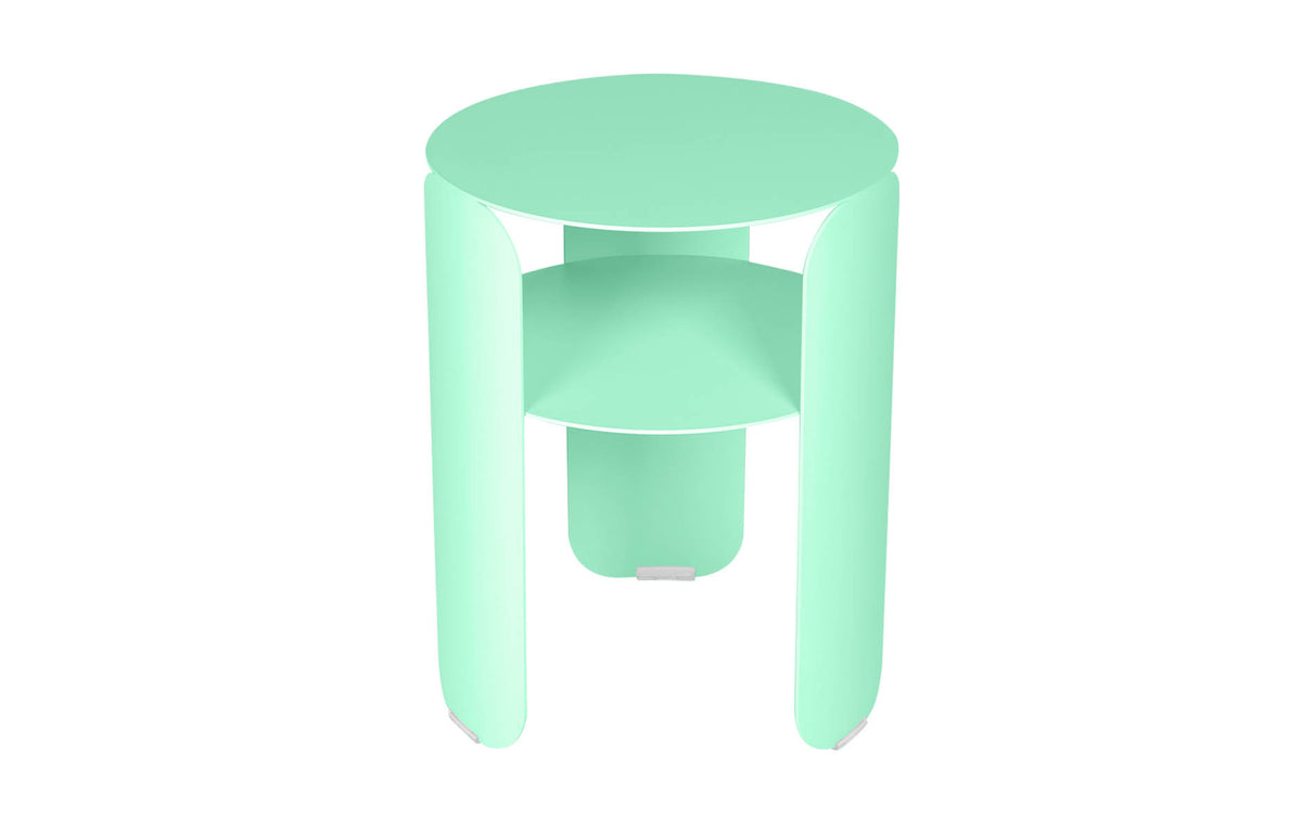 Bebop Side Table with Shelf by Fermob - Opaline Green (matte textured).