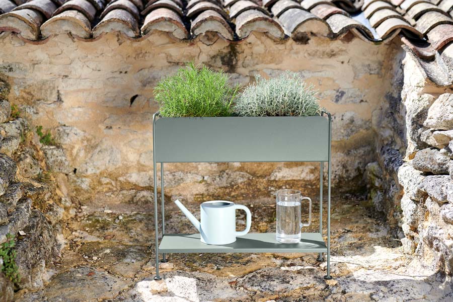 Picolino Planter by Fermob, showing picolino planter in live shot.
