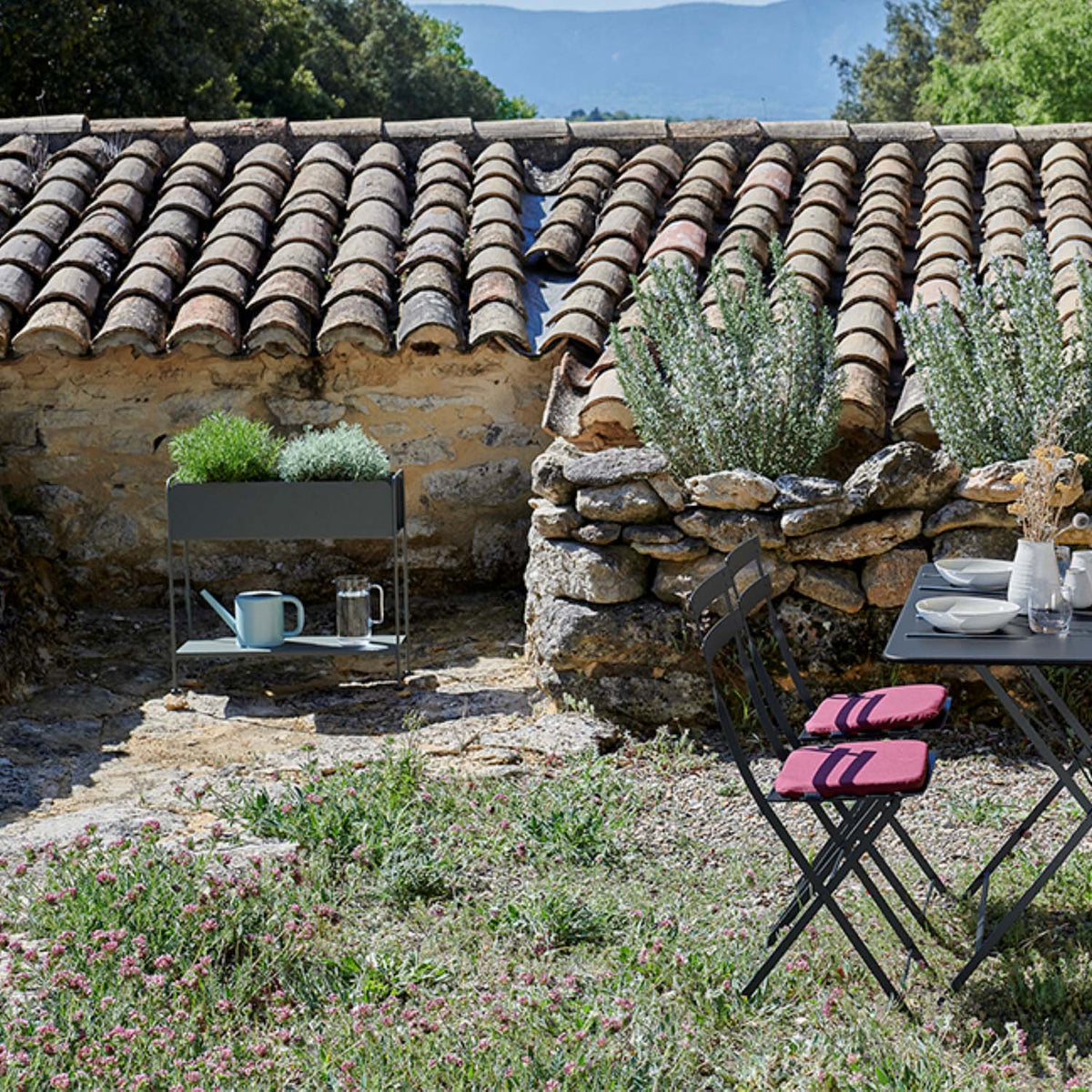 Picolino Planter by Fermob, showing picolino planter in live shot.