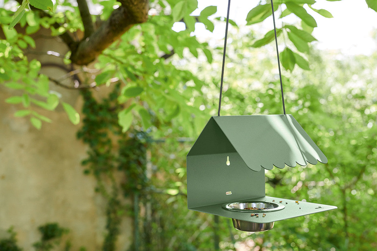 Picoti Bird Feeder by Fermob, showing picoti bird feeder in live shot.