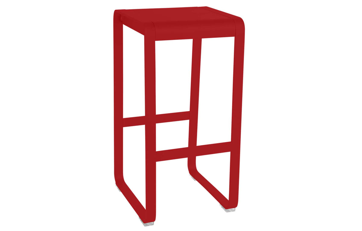 Bellevie High Stool Without Backrest by Fermob - Poppy Red.