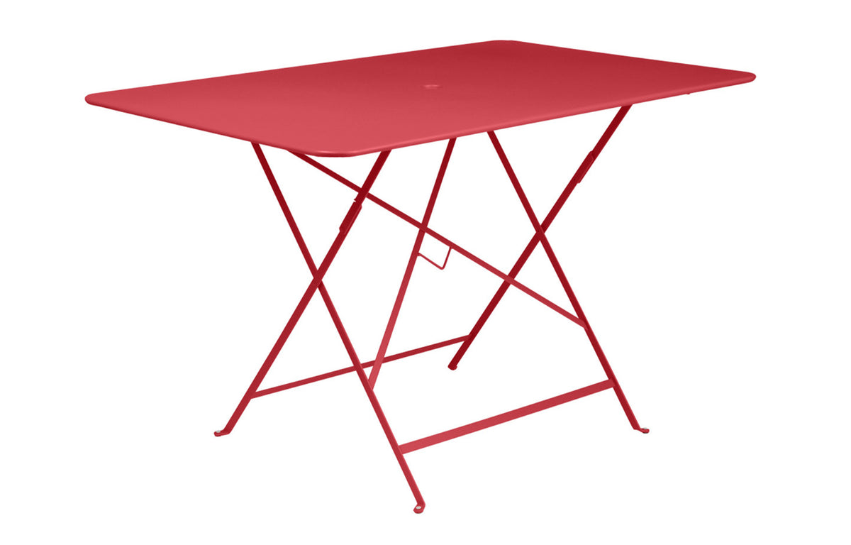 Bistro Table by Fermob - 46" Rectangular, Poppy (smooth metal).