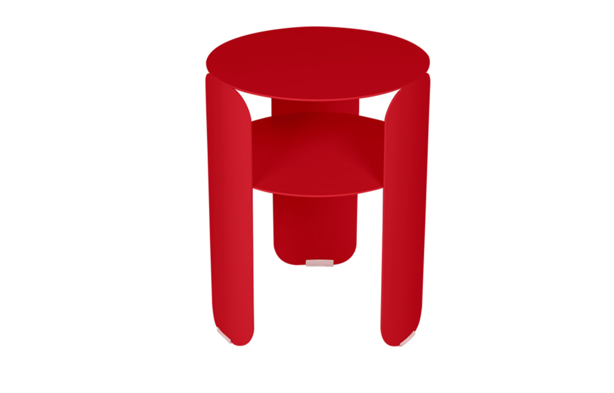 Bebop Side Table with Shelf by Fermob - Poppy (smooth metal).