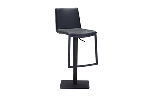 Raven Hydraulic Bar Stool by Mobital - Black Leatherette/Black Powder Coated Metal Frame.