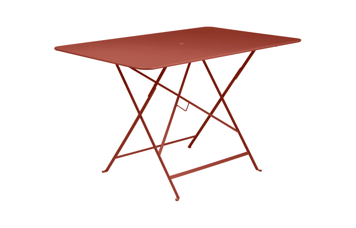 Bistro Table by Fermob - 46" Rectangular, Red Ochre (matte textured).