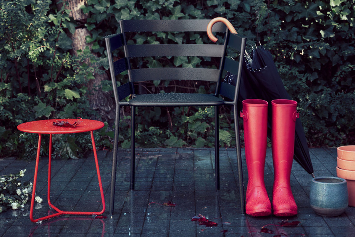 Rythmic Armchair by Fermob, showing rythmic armchair in live shot.