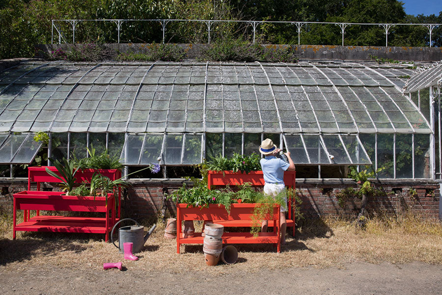 Terrazza Planter by Fermob, showing terrazza planter in live shot.