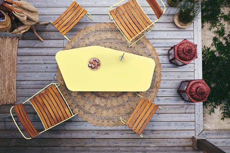 UltraSofa Low Table by Fermob, showing ultrasofa low table in live shot.