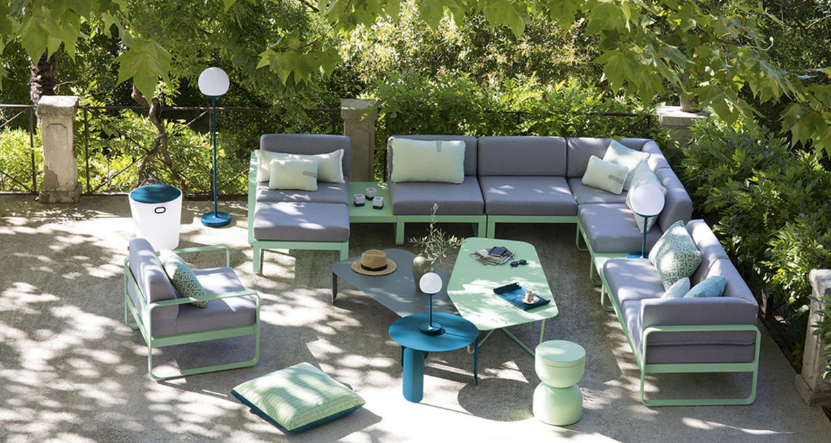 UltraSofa Low Table by Fermob, showing ultrasofa low table in live shot.
