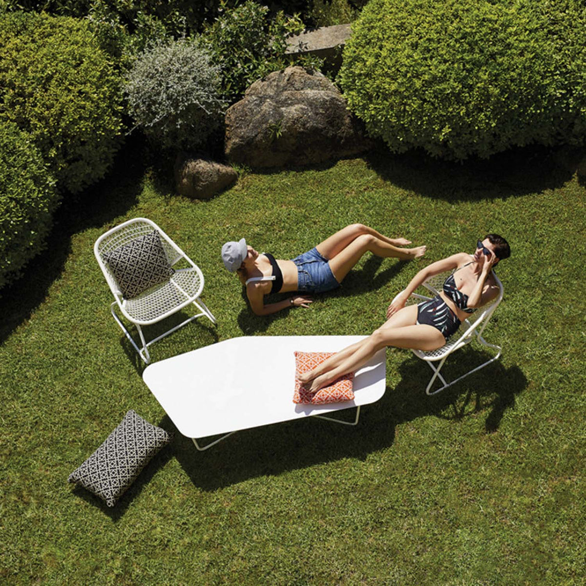 UltraSofa Low Table by Fermob, showing ultrasofa low table in live shot.