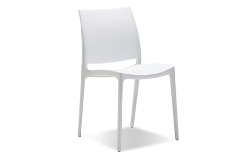 Vata Stackable Dining Chair by Mobital - White.