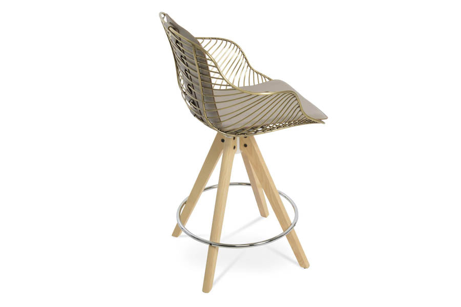 Zebra Pyramid Swivel Stool by SohoConcept, showing side view of zebra pyramid swivel stool.