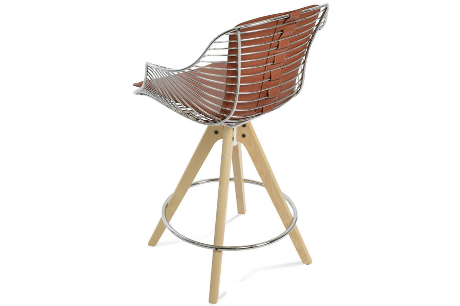 Zebra Pyramid Swivel Stool by SohoConcept, showing side view of zebra pyramid swivel stool.