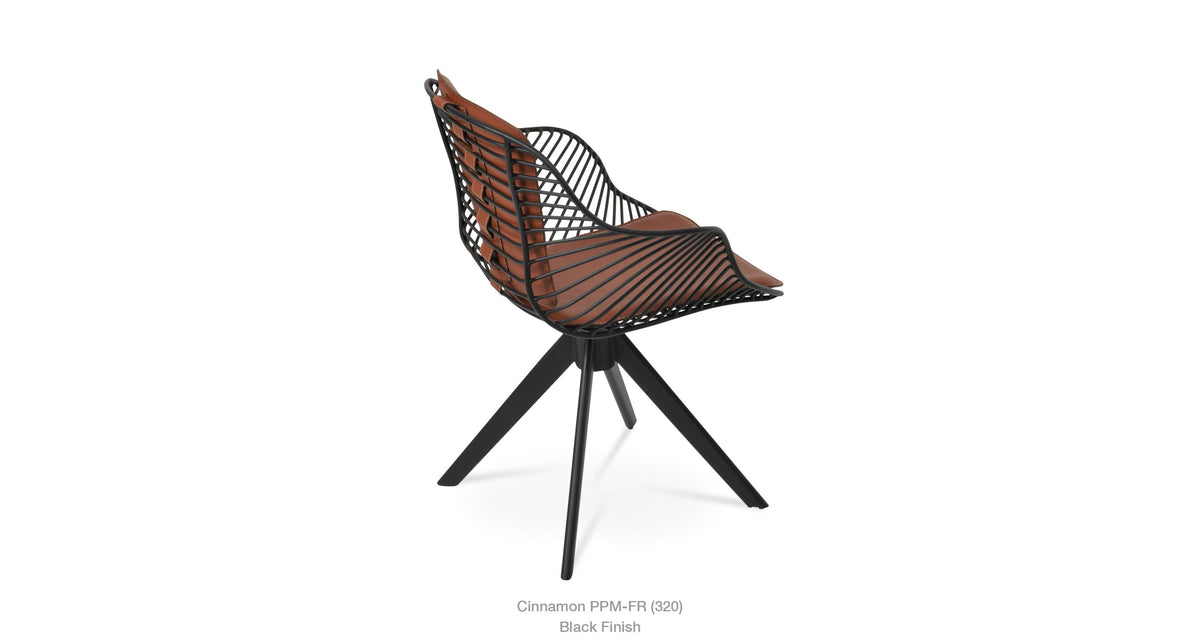 Zebra Sword Swivel Armchair by SohoConcept, showing side view of zebra sword swivel armchair.