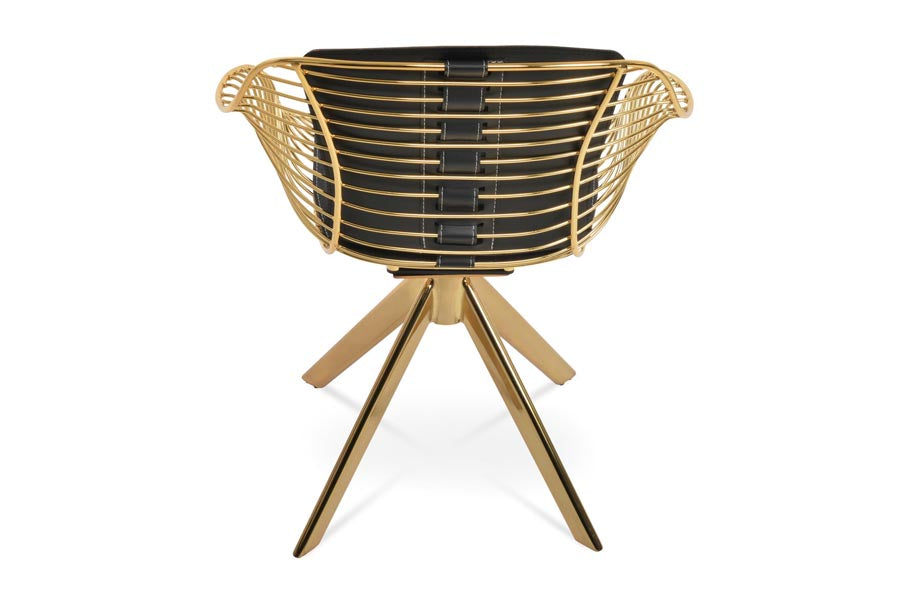 Zebra Sword Swivel Armchair by SohoConcept, showing back view of zebra sword swivel armchair.