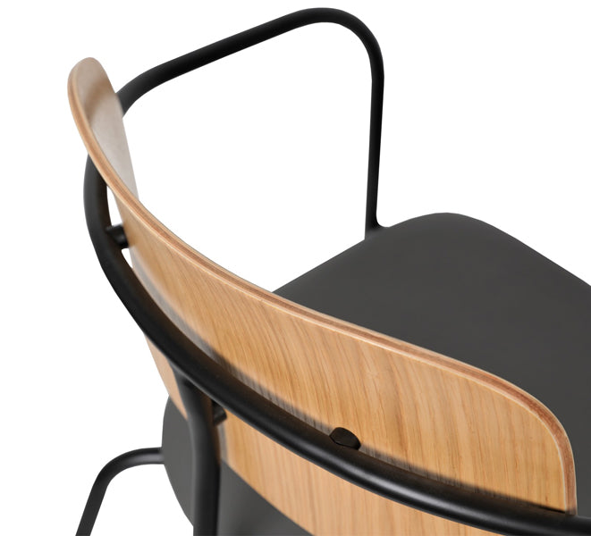 Academy Dining Arm Chair by SohoConcept, showing closeup view of arm dining chair.